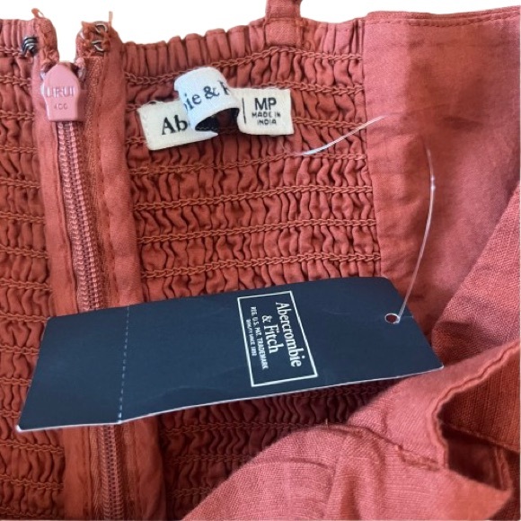 NWT Abercrombie Corset Seamed Linen Blend Mini Dresss MP - Picture 6 of 6